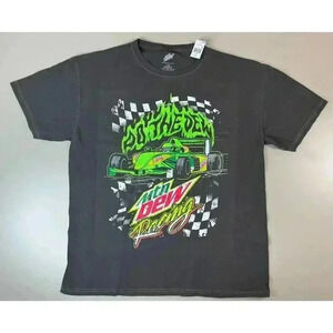 Mountain Dew Racing Men’s Large Vintage Wash Graphic T Shirt New with Tag Race